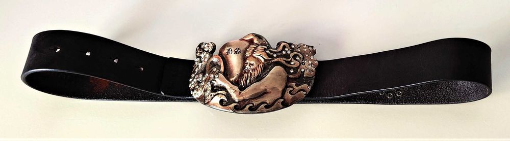 Pasek Skórzany Devil,S Skin Neptun Hermes Italy   Unikat Okazja