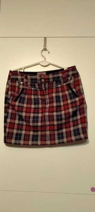 Bawełniana mini spódniczka w kratkę One Street 38 stan bardzo dobry