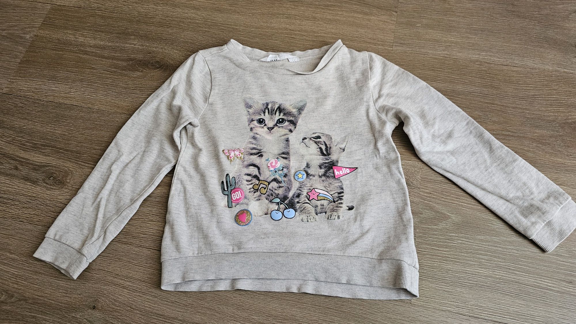 Bluza dziewczęca H&M kotki rozm. 110/116