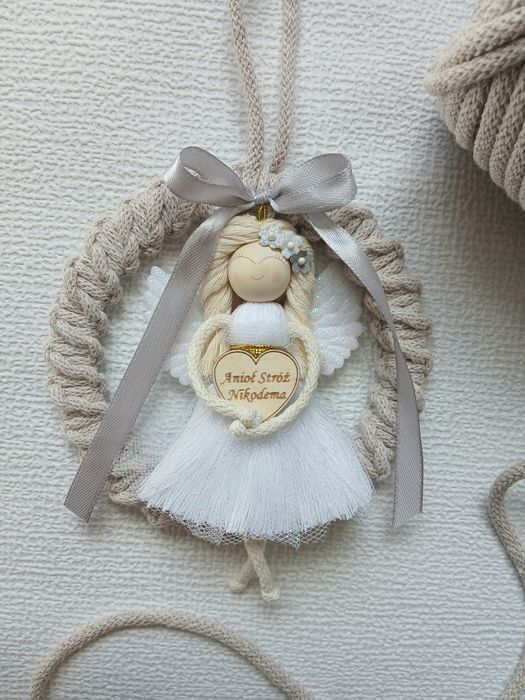 Aniołek na chrzciny upominek na chrzest pamiątka