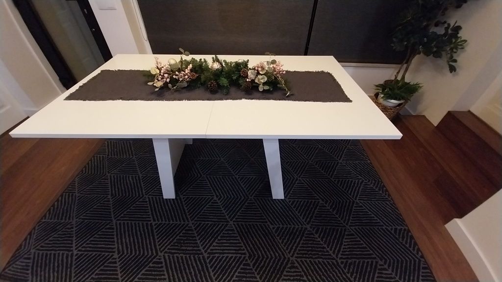 Mesa branca alto brilho extensível (como nova)