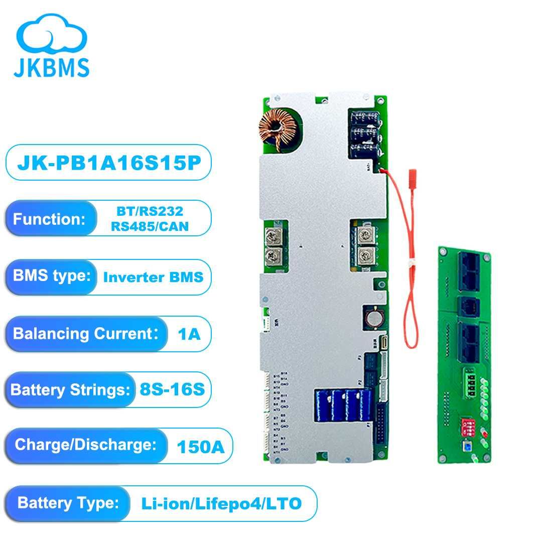 JKBMS PB1A16S15P, 8-16S, 1A, 150A, CAN Deye Axioma Victron voltronic