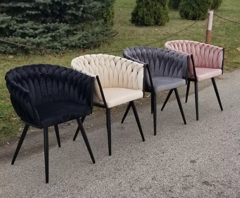 Krzesła plecione rosa cherry velvet chrom złoto beż stoły CAŁA POLSKA