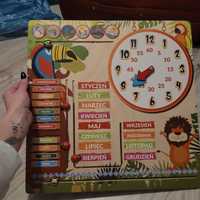 tablica manipulacyjna z kalendarzem i zegarem
