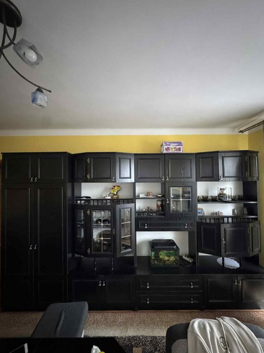 Meblościanka meble do salonu pokoju czarne