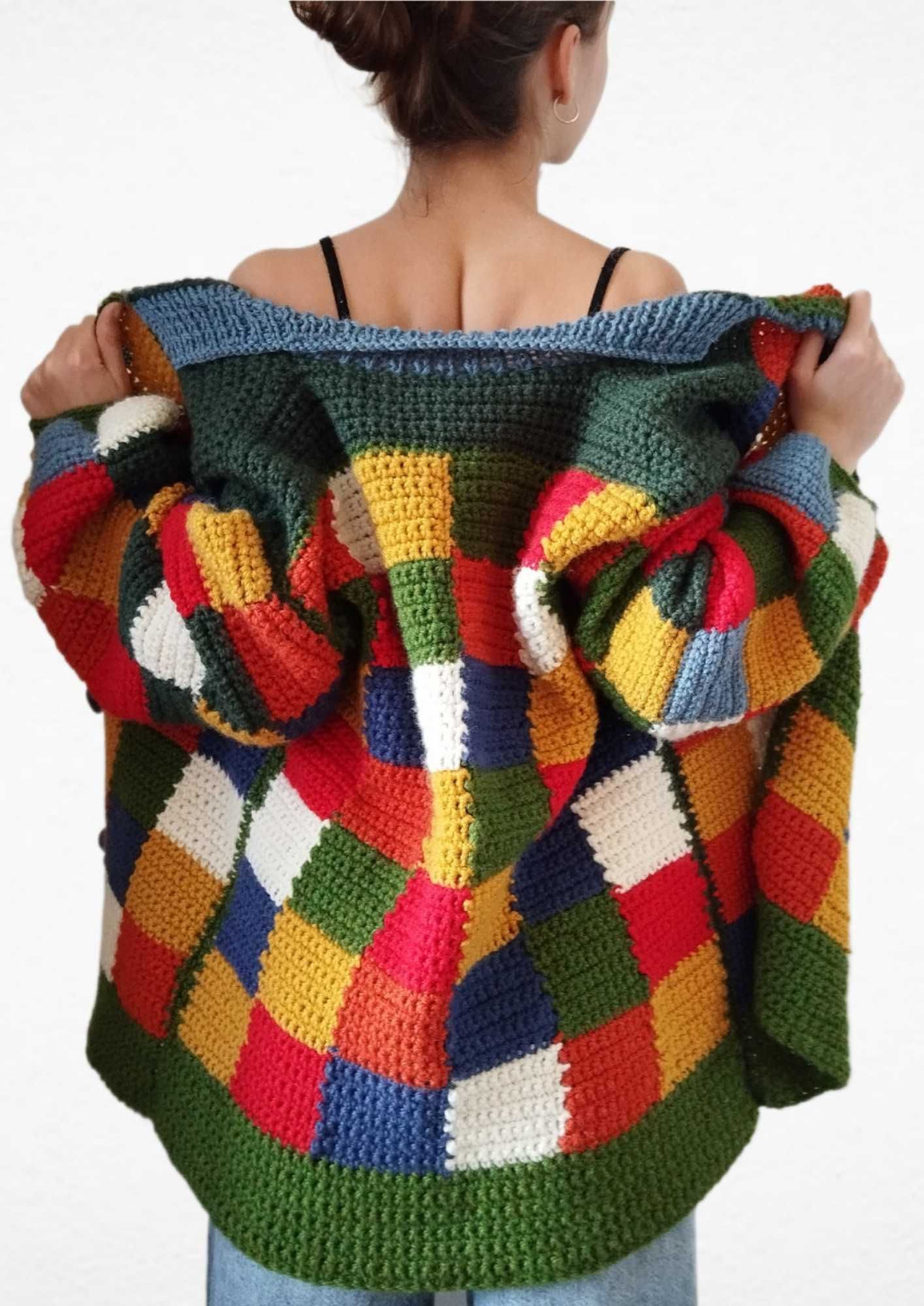 Kardigan, sweter 100% wełna alpaka Handmade