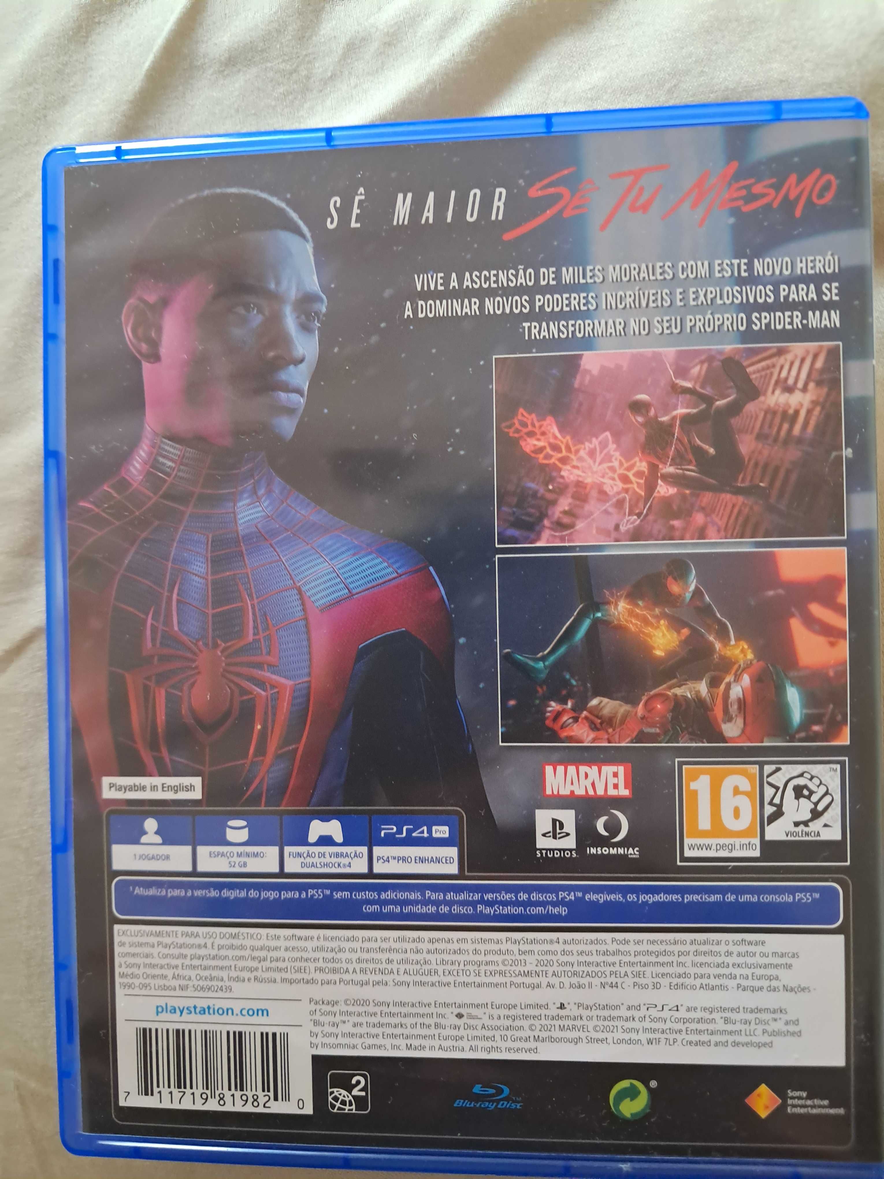 Jogo Spiderman Miles Morales ps4