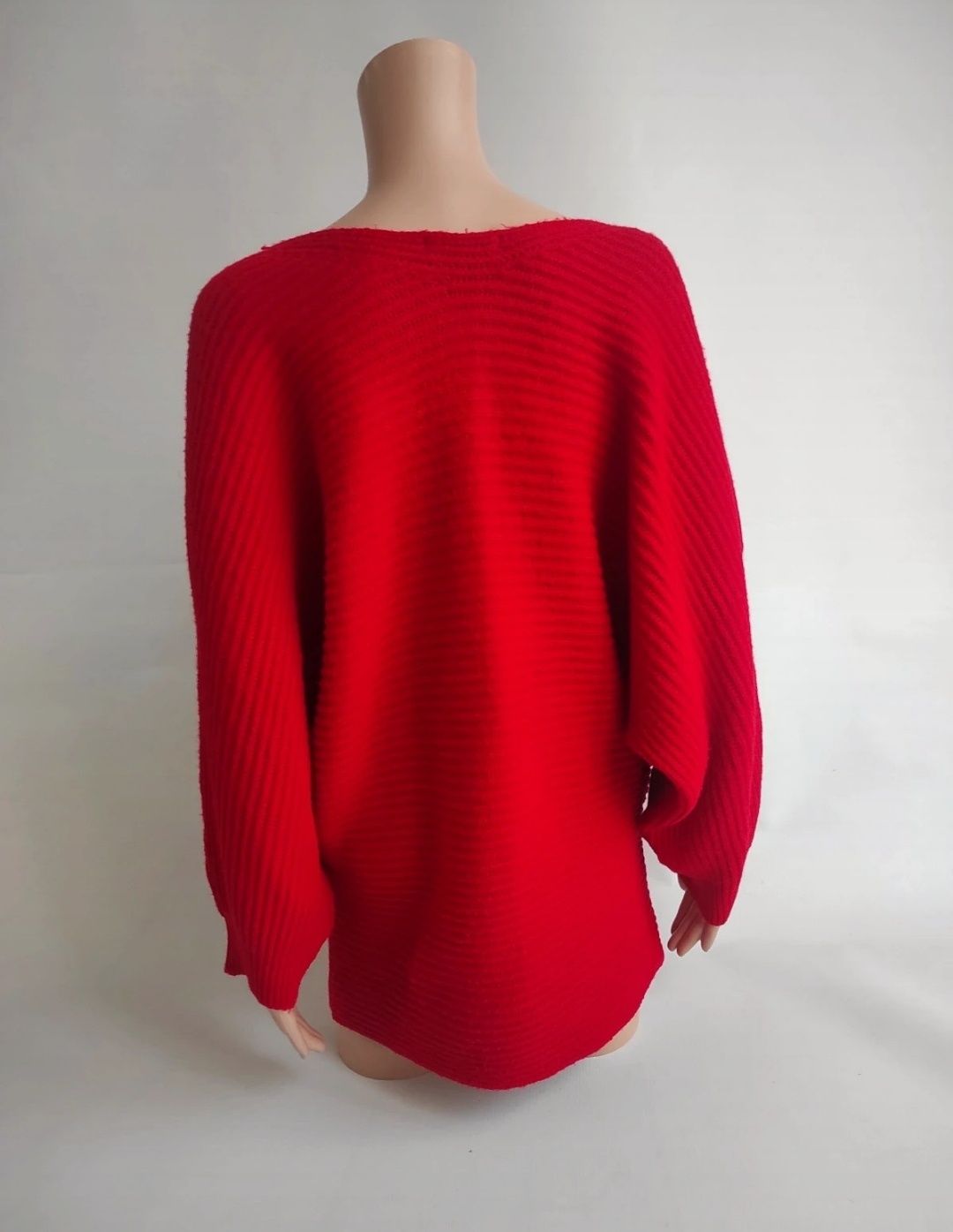 Czerwony sweter dzianinowy nietoperzowy Knitwear by F&F L 40 / XL 42