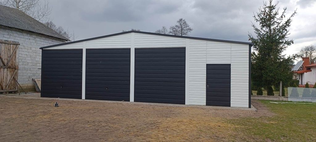 Garaz blaszak 12x7 grafit mat Bramy złoty dąb