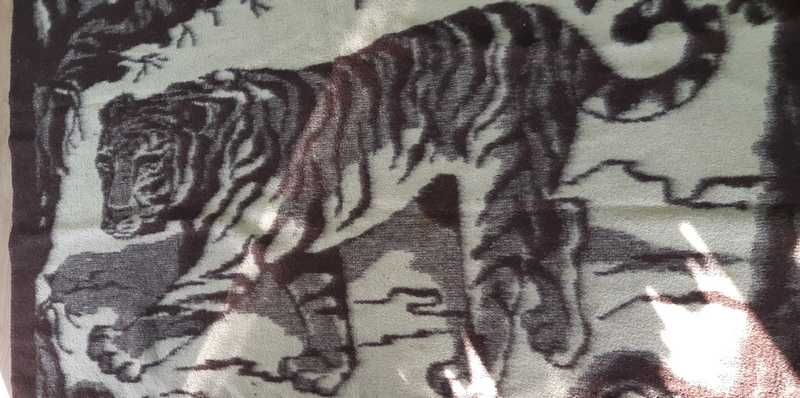 Плед одеяло коричневое Тигр