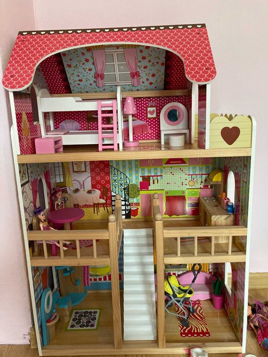 Domek dla lalek drewniany XXL z mebelkami