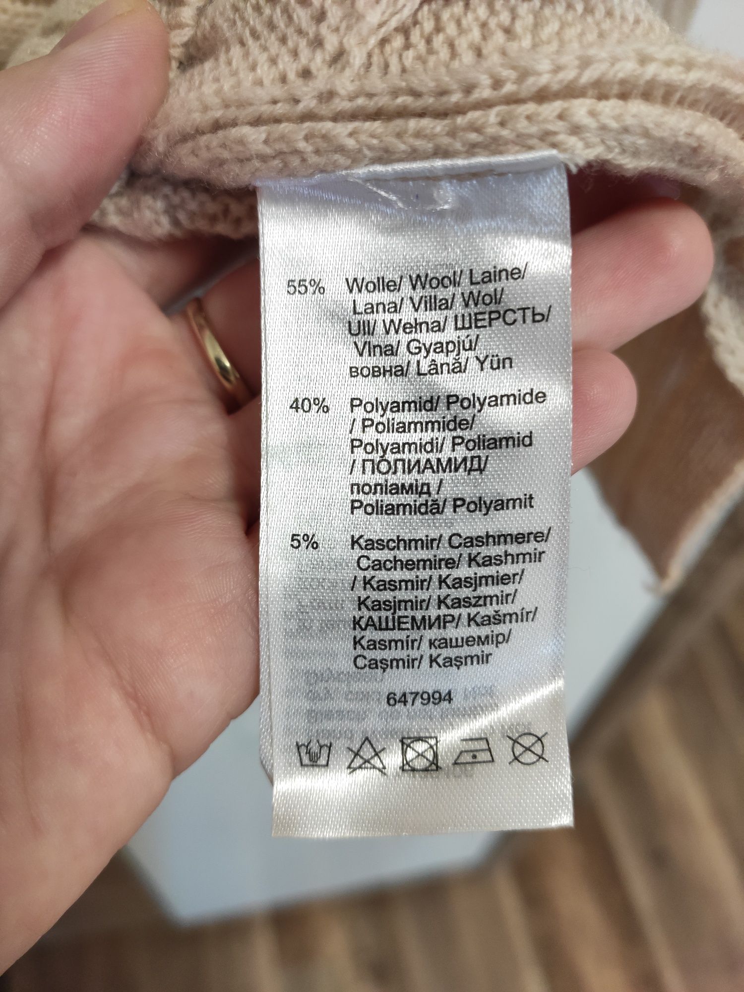 Sweter z wełną merino i kaszmirem jakość premium