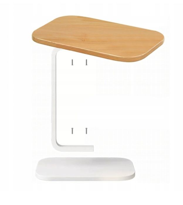 Stolik kawowy boczny w kształcie litery C nowoczesny salon