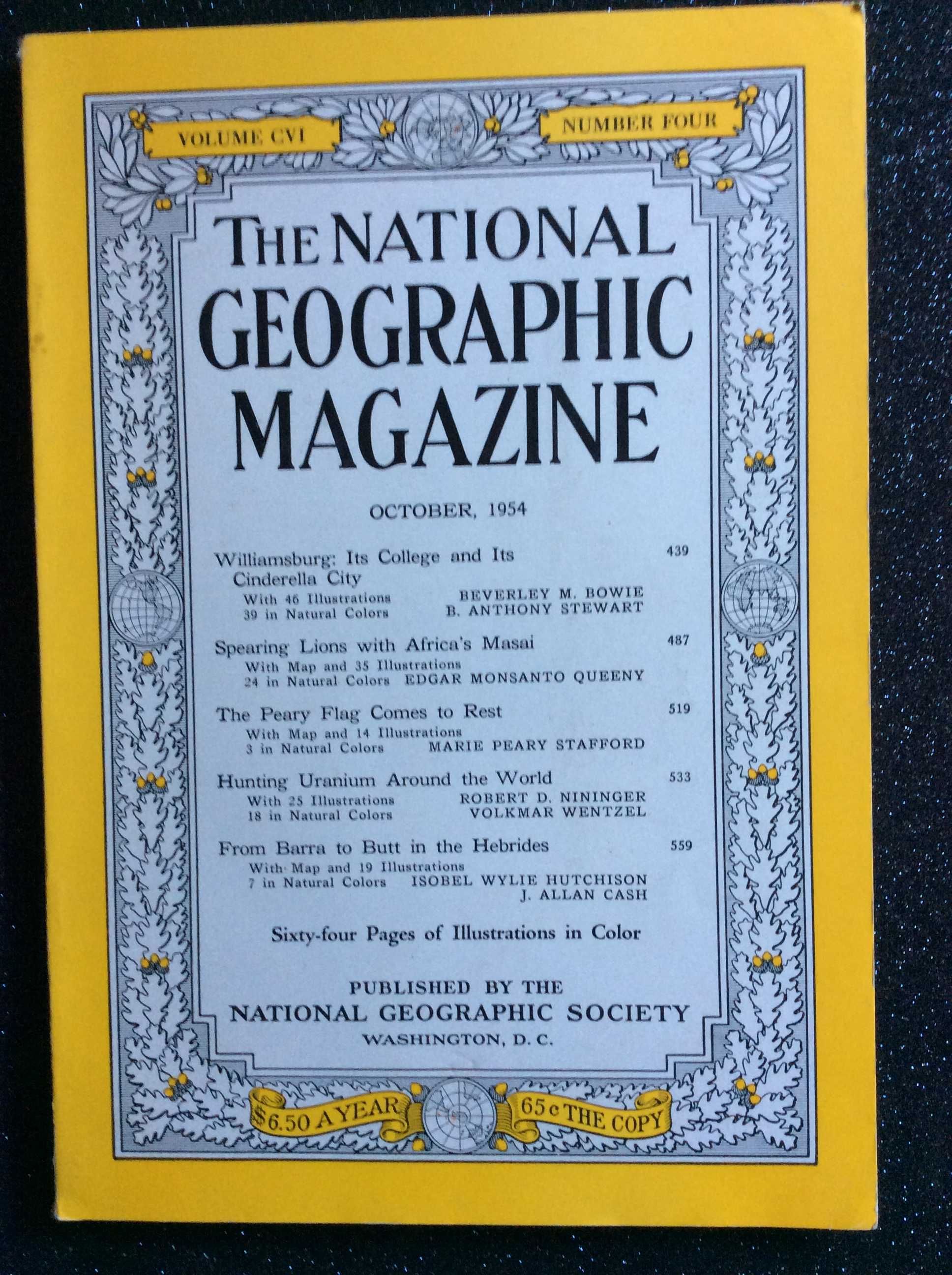 National Geographic Magazine Volume CVI. Num. 4, October, 1954