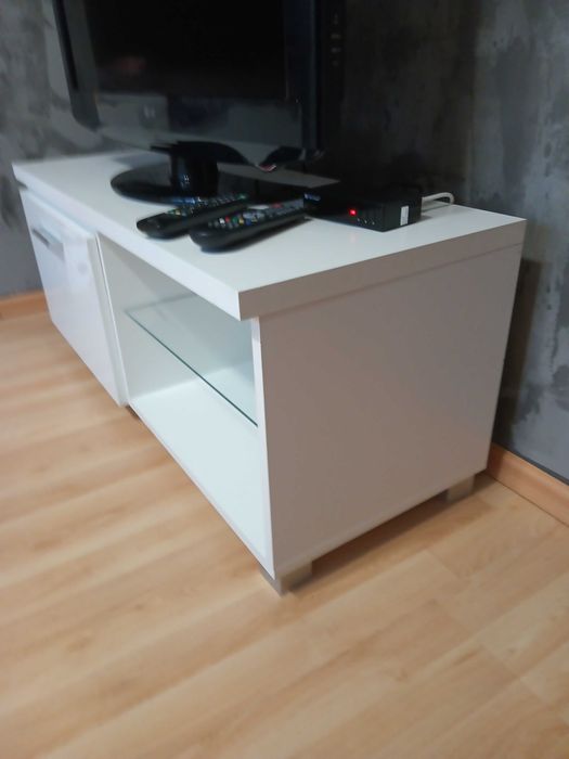 mała szafka biała lakierowana komoda rtv jak nowa 100x42