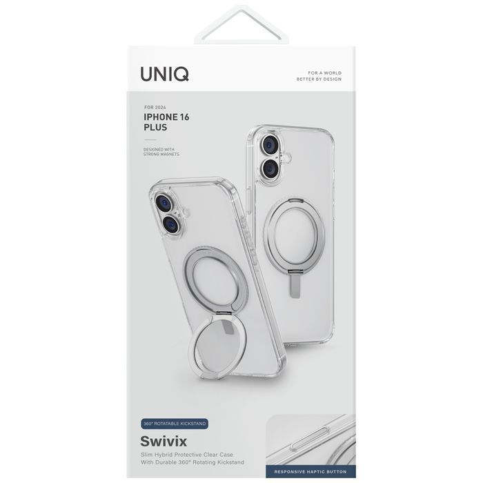 16 360 Etui Plus Swivix Uniq Rotating Iphone Kickstand Przezroczysty