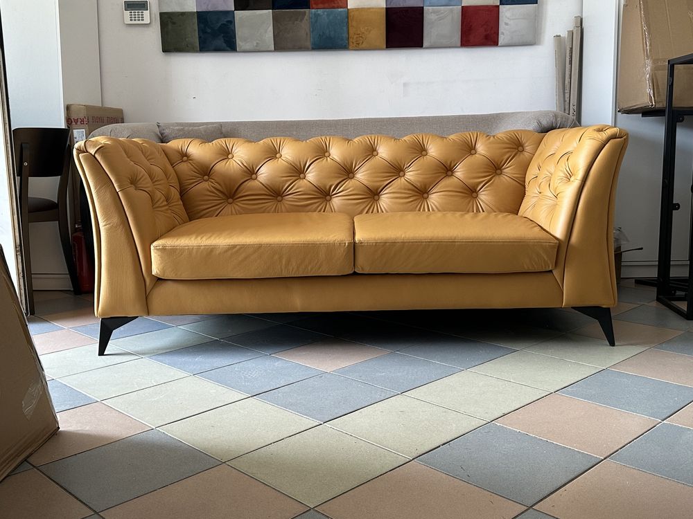 Promocja 30 %.Sofa Chesterfield Gino Skóra Naturalna !!!