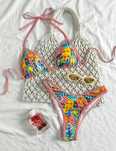Nowy strój kąpielowy bikini M dziewczęcy kolorowy