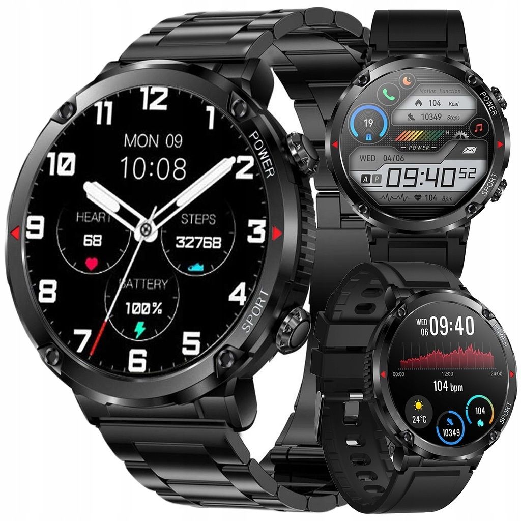 Inteligentny Zegarek SmartWatch Męski 600mAh IP67 Menu PL + GRATIS