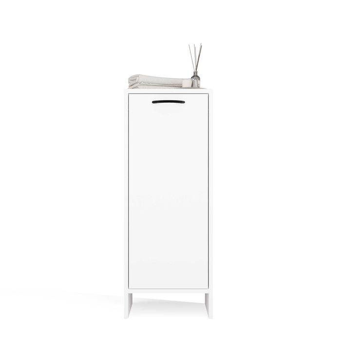 Szafka Łazienkowa NINA 1D Regał 1 Drzwi Słupek 3 Półki Łazienka BIAŁY