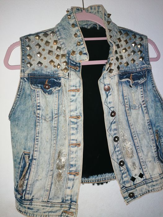 Denim Vest Feito por Monigga Street