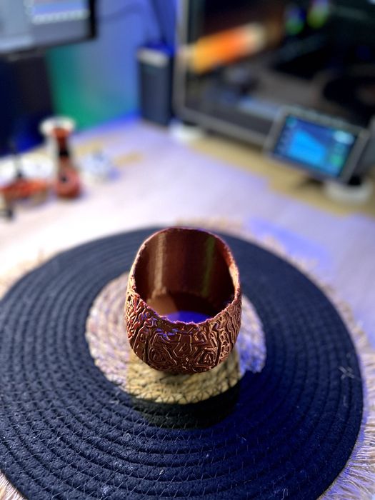 Elegancka Czaszka 10cm Imitacja Miedzi Druk 3D PLA Silk NOWY