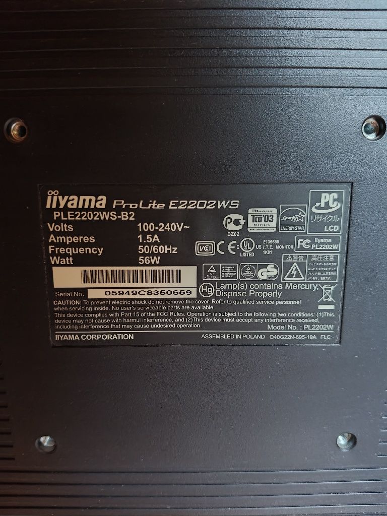 Monitor iiyama prolite e2202ws