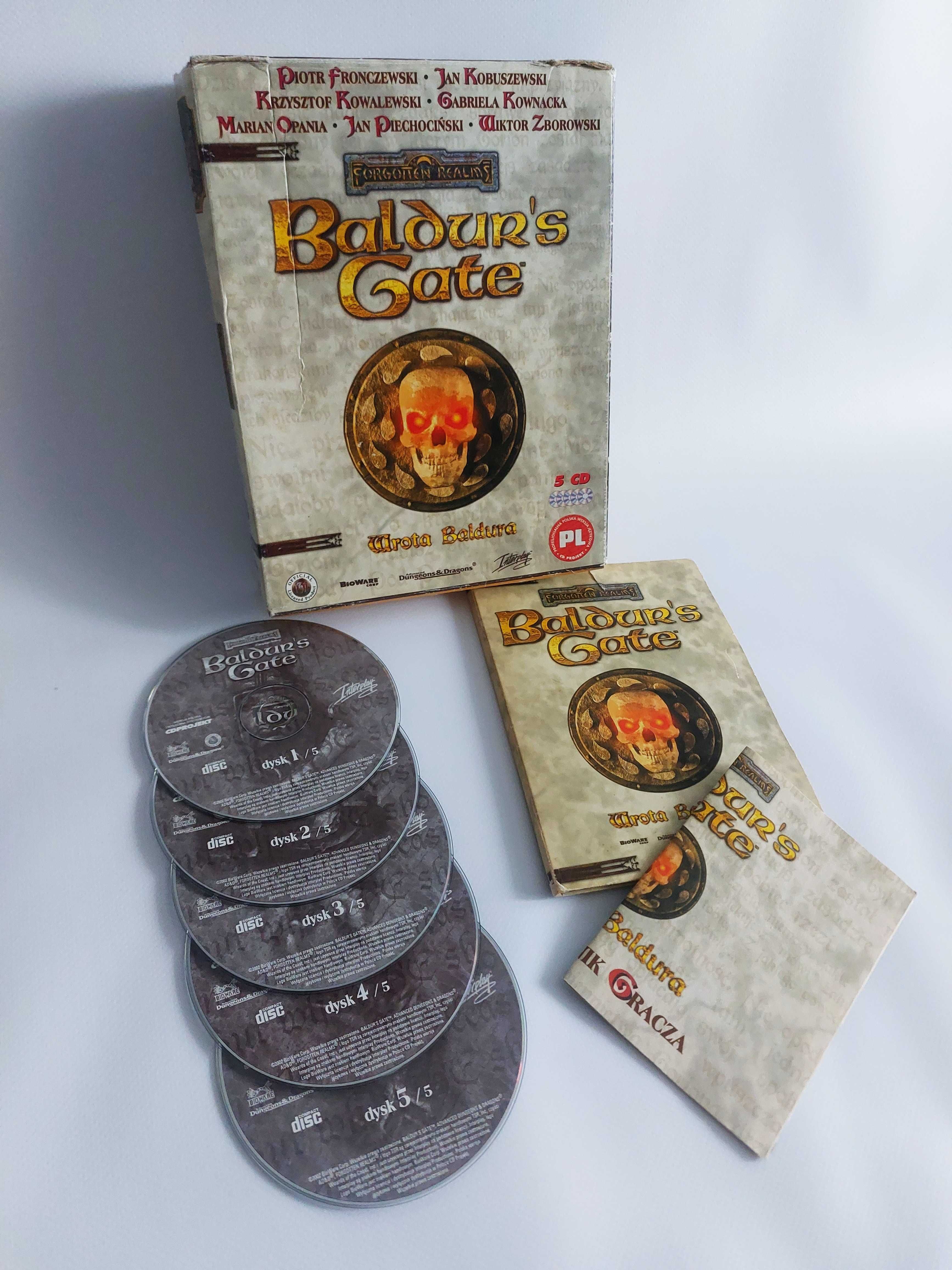 Baldur's Gate 1 PL BIG BOX PC 5 CD duże pudełko oryginał po polsku
