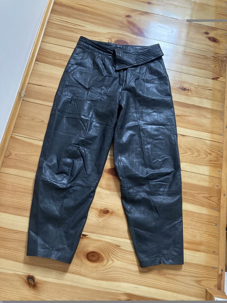 Spodnie skórzane damskie XL