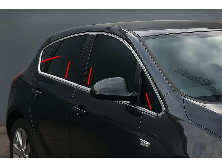 Opel Astra J HB Наружная окантовка стекол Carmos