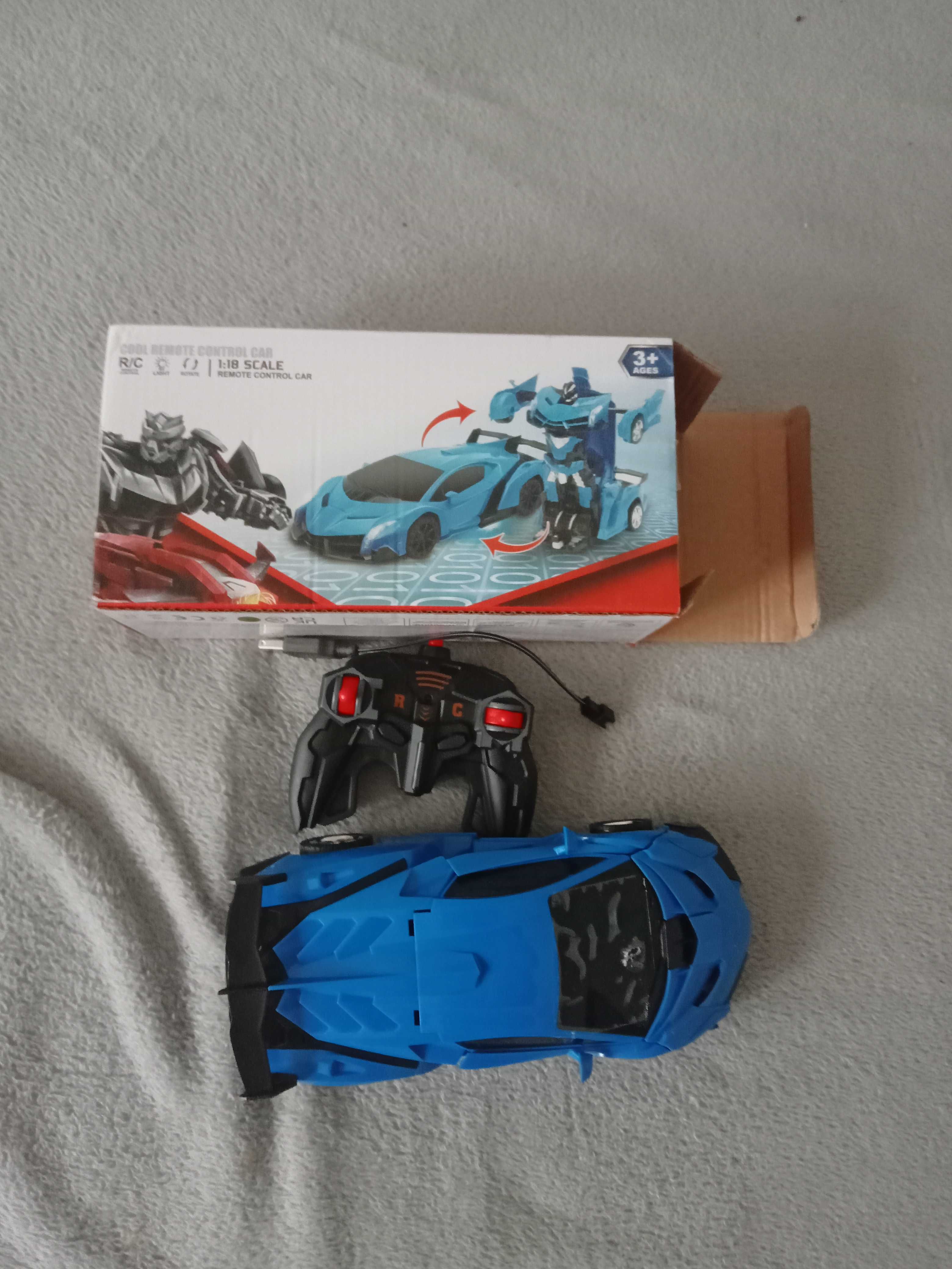 Auto Robot Transformers 2w1 R/C Pilot Światło Dźwięk Drift Niebieski