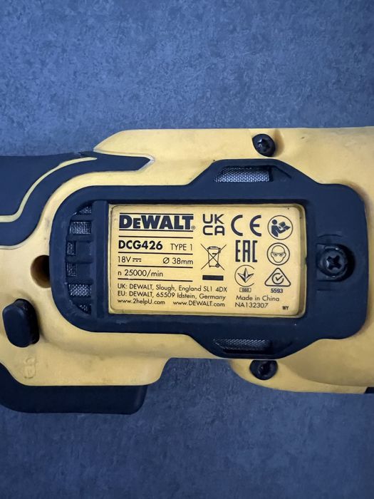 Безщіткова Акум. Прямошліфувальна машина DeWALT DCG426