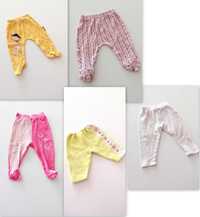 półśpiochy spodnie spodenki niemowlęce dla dziewczynki zestaw 0-3mies