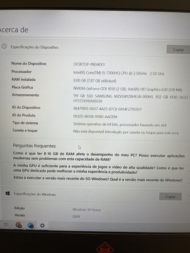Portatil hp omen 15 ( gaming)
