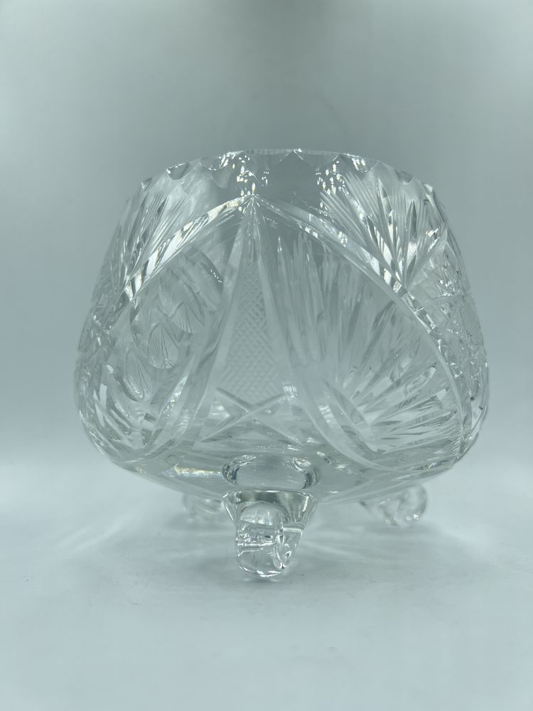 Kryształ szkło użytkowe prl miska na nóżkach bomboniera