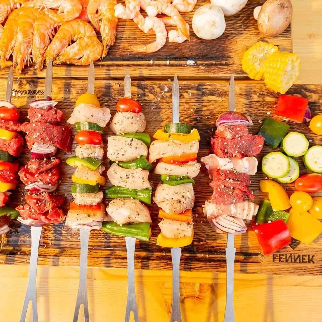 Rożen do grillowania krótki, 6 sztuk, ze stali nierdzewnej