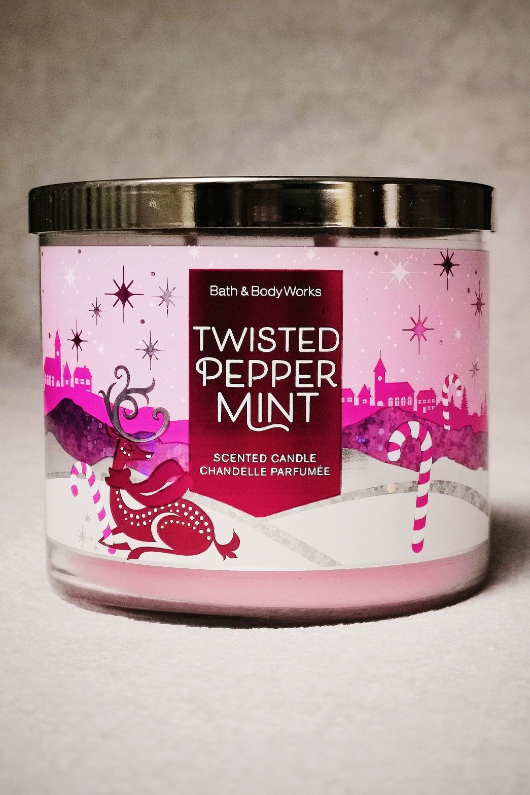 Nowa duża świeca Bath & Body Works Twisted Peppermint BBW 411g