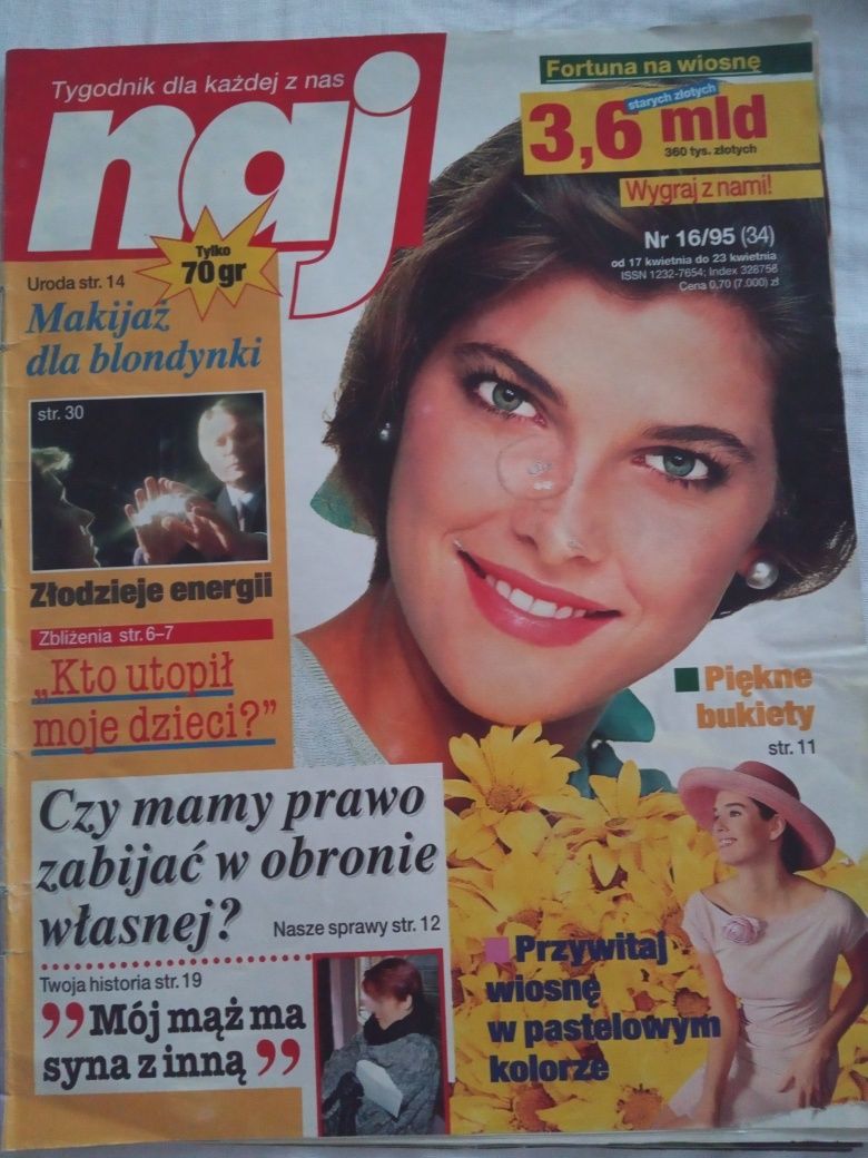 Archiwalny tygodnik, gazeta Naj nr. 16 z 1995 r.