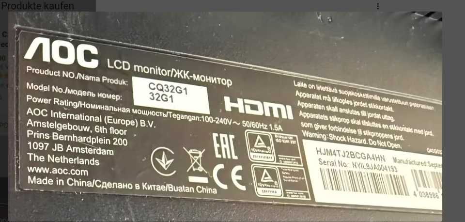 Monitor AOC CQ32G1 32”