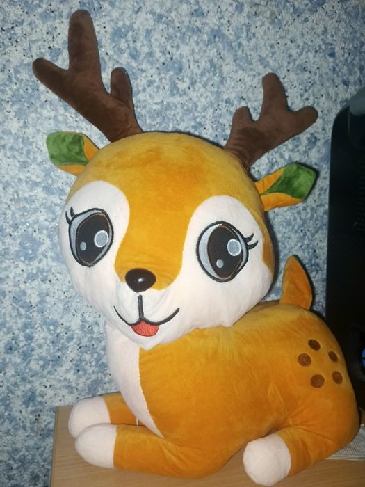 Оленёнок 50см  большой с пледом 3в1