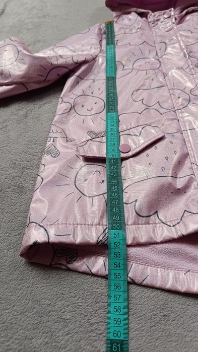 Kurtka przeciwdeszczowa dla dziewczynki, różowa, błyszcząca, pepco