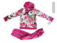 Welurowy dres komplet dla dziewczynki różowy 6L 110-116