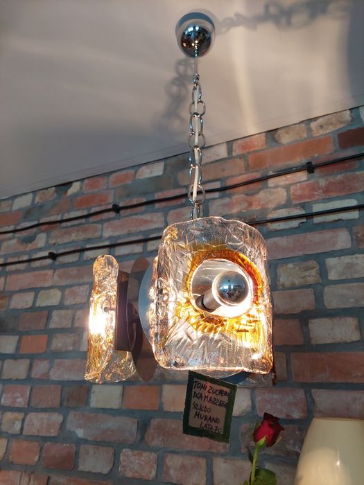 Lampa wiszaca Toni Zuccheri dla Mazzega szkło MURANO lata 60/70