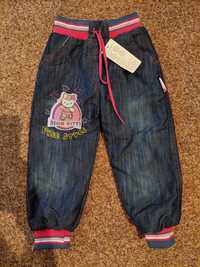 Зимові утеплені джинси брюки теплі на зиму на дівчинку 1 -2 роки