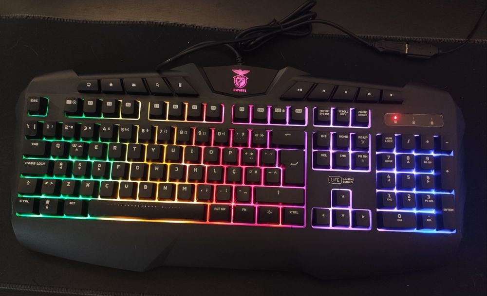 Teclado gaming SL Benfica RGB (novo)