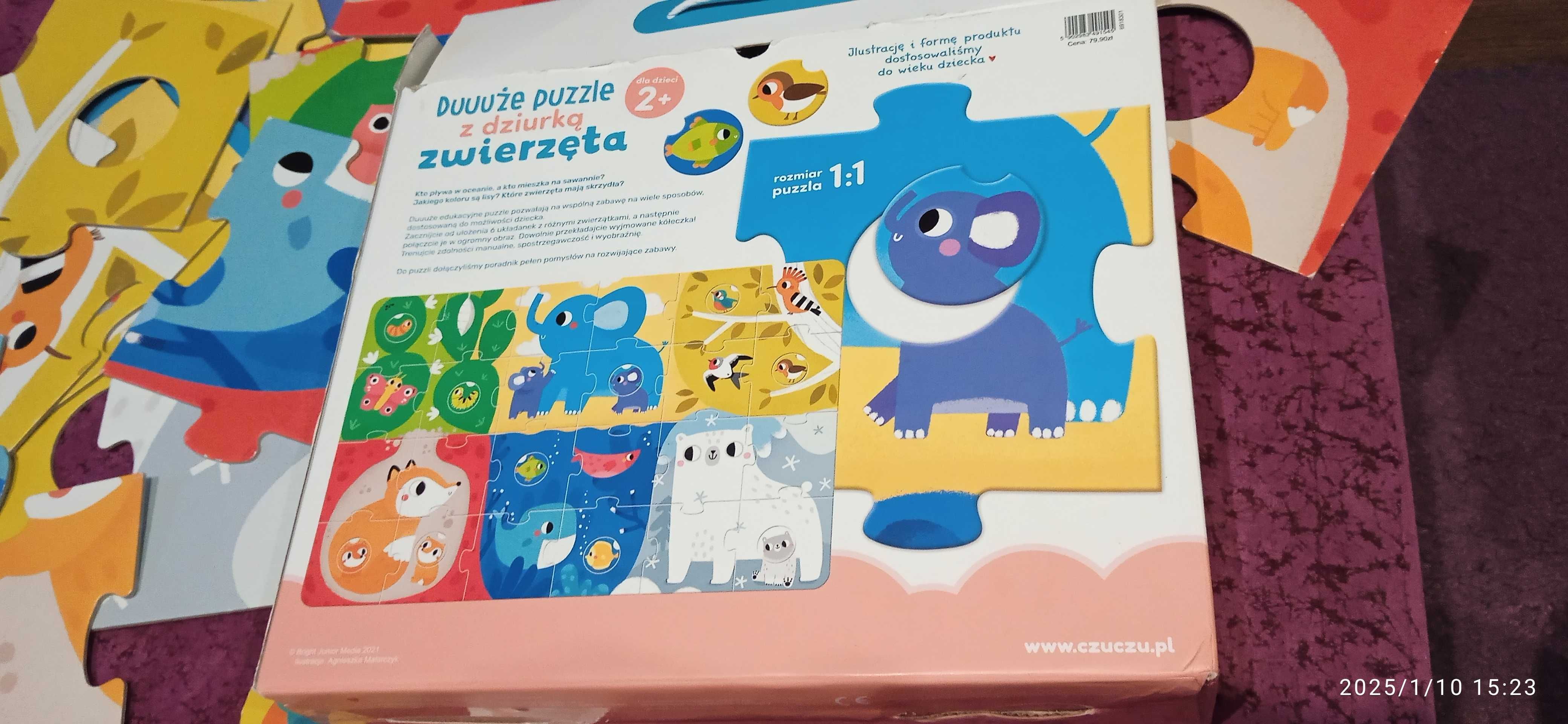 2 pudełka Super Puzzle wielkoformatowe CzCzu wiek 2+