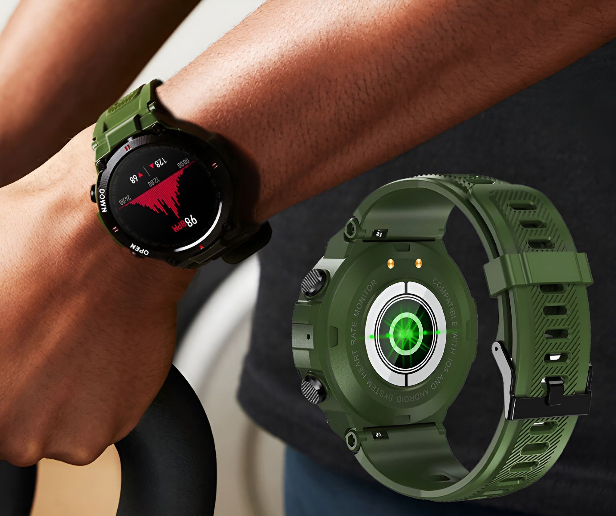 Smartwatch Męski Zegarek Rozmowy Kroki Ciśnienie Tętno Sen + Szkło