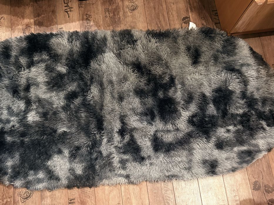 Серый пушистый коврик 80*160 см б/у