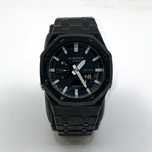 Spersonalizowany Casioak Czarny Stalowy Casio G-SHOCK Białe Akcenty