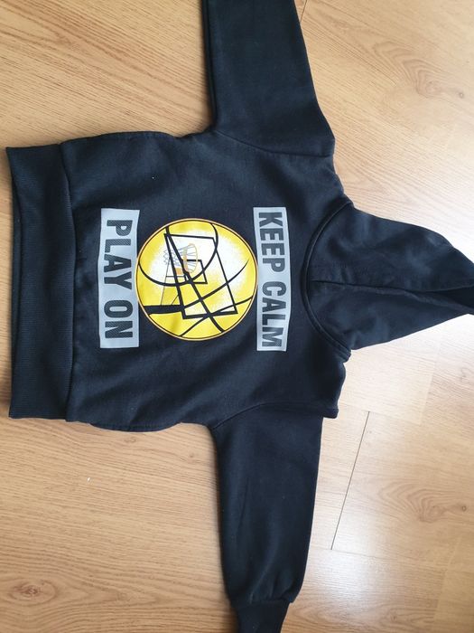 Dwie bluzy z kapturem chłopiec ciepłe 98/104cm